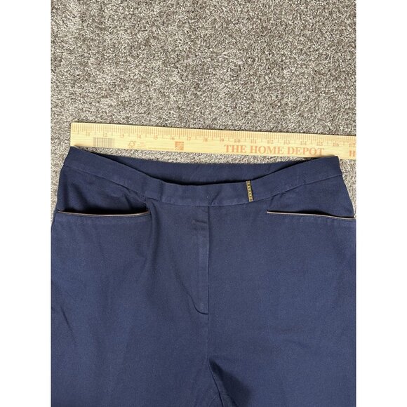 Lauren Ralph Lauren Pants Size‎ 16 Navy Stretch  Straight Leg Career Trousers - Picture 4 of 13